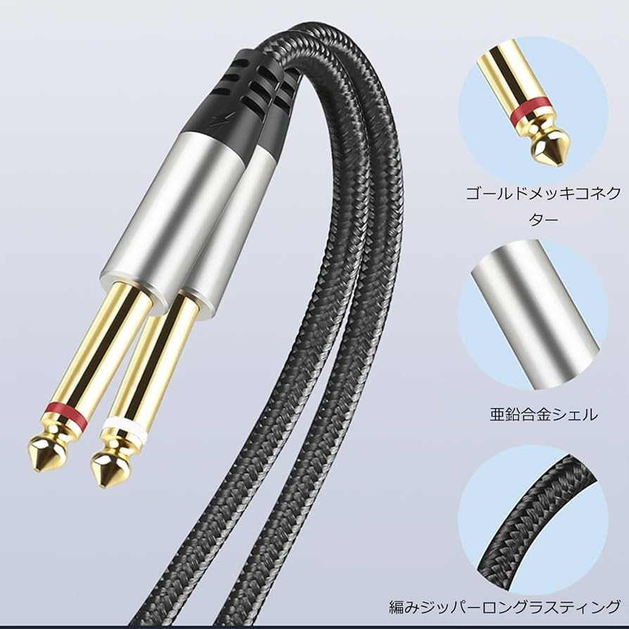 Amazon | DTECH 3.5mm to 6.35mm x 2 オーディオ変換ケーブル ステレオ